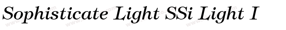 Sophisticate Light SSi Light Italic字体转换